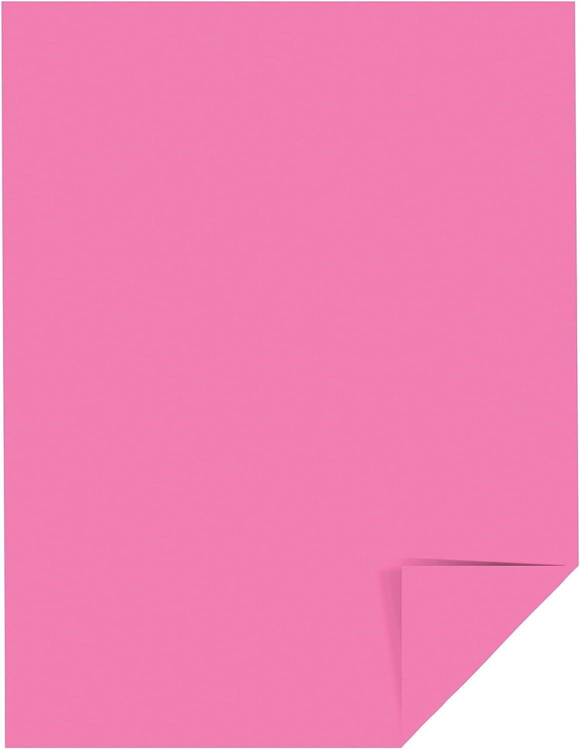 Neenah 21041 Wausau Astrobrights Colored Cardstock 8.5 x 11 65 lb / 176 GSM  Pulsar Pink 250 Sheets