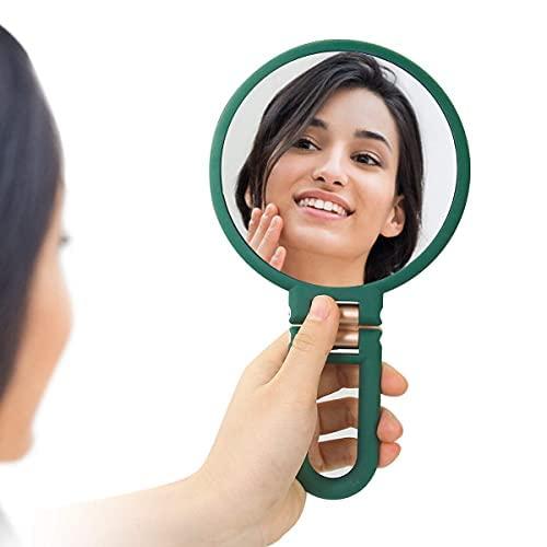 1X 15X Magnifying Hand Held Mirror,Double Side Folding Hand Mirror for