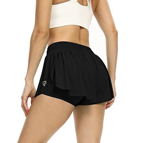 Flowy Skirts for Women Gym Athletic Shorts Workout Running Tennis Skater  Golf Cute Skort High Waisted Pleated Mini Outfits Small Black