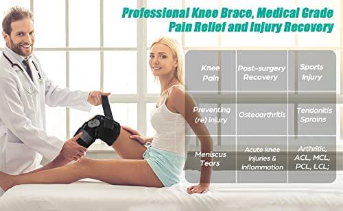 NEENCA Hinged Knee Brace, Adjustable Knee Immobilizer with Side Stabilizers  of Locking Dials, Medical ROM Knee Brace Support for Knee Pain, Arthritis,  ACL,PCL, Meniscus Tear, Injuries/Post OP Recovery