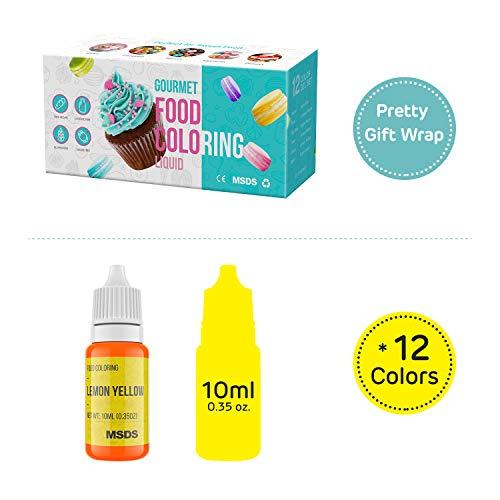 Food Coloring Kit - 12 Color Variety Kit - Safe, Food Grade Non