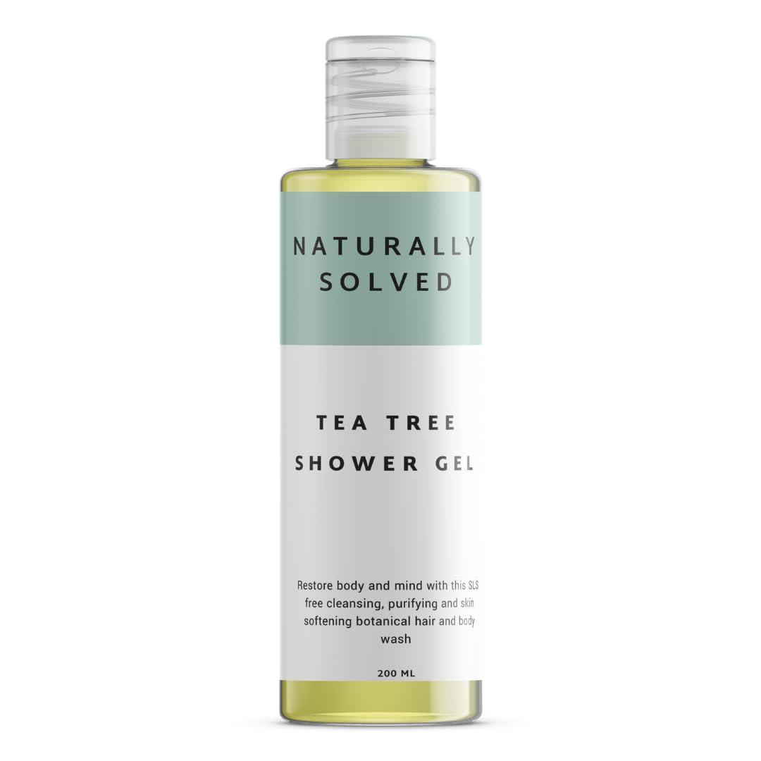 Tea Tree shower Gel (200ml) by Naturally Solved. Anti Fungal Shower Gel