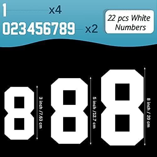 22 Pieces Iron on Numbers T Shirt Heat Transfer Numbers 0 to 9 Jersey