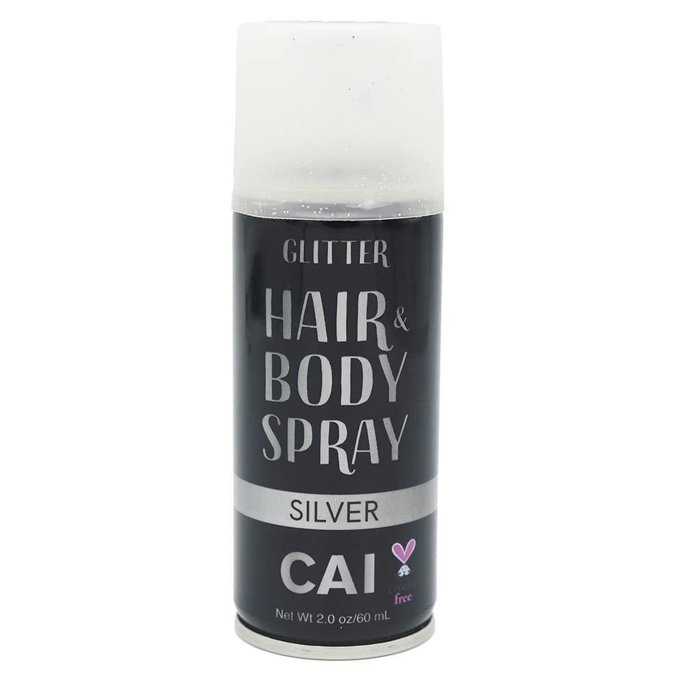 CAI BEAUTY NYC Hair and Body Glitter Spray (Silver Glitter)