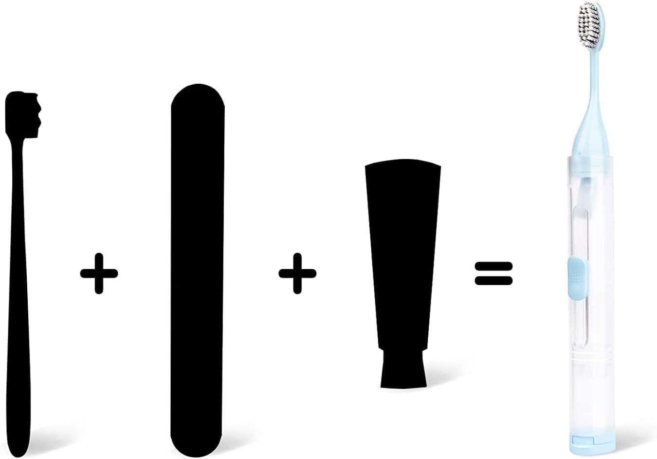 FSEN 3-in-1 Portable Travel Toothbrush Kit With Built-in Toothpaste Tube - Perfect For Camping & On-the-Go