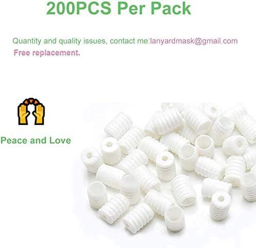 Toggles For Drawstrings Cord Locks Quality Plastic Silicone Elastic Cord  Adjuster Non Slip Stopper Adjustable Elastic Ear Loops Mask Adjuster, White