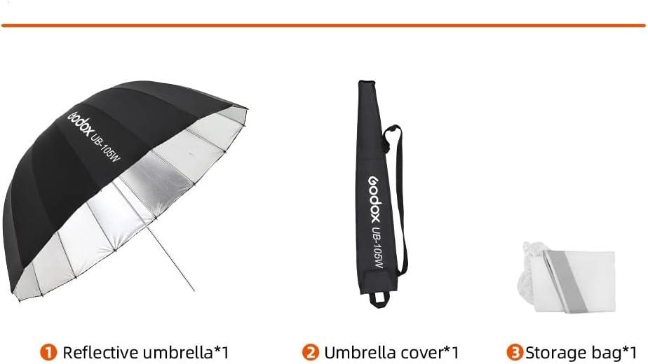 Godox UB-105W - Parabolic Reflective Studio Umbrella White 105cm