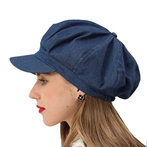  ANMUR Cotton Newsboy Caps for Women Summer Octagonal Beret Hats  Fashion Casual Brim Taxi Painter Cap (Color : Blue, Size : One Size) :  Clothing, Shoes & Jewelry