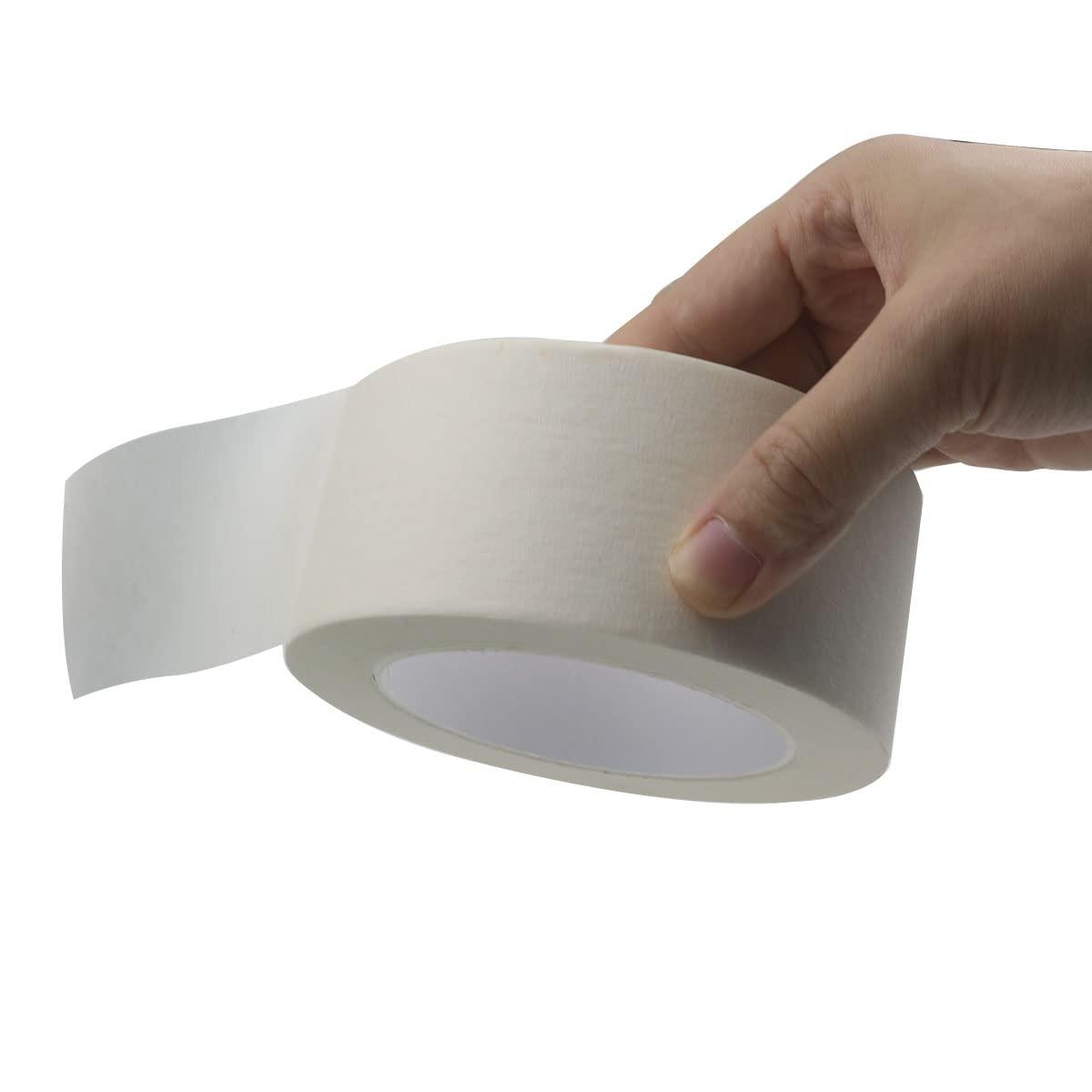 Beige White Masking Tape 2 inch x 55yds. Wide Masking Tape for Safe