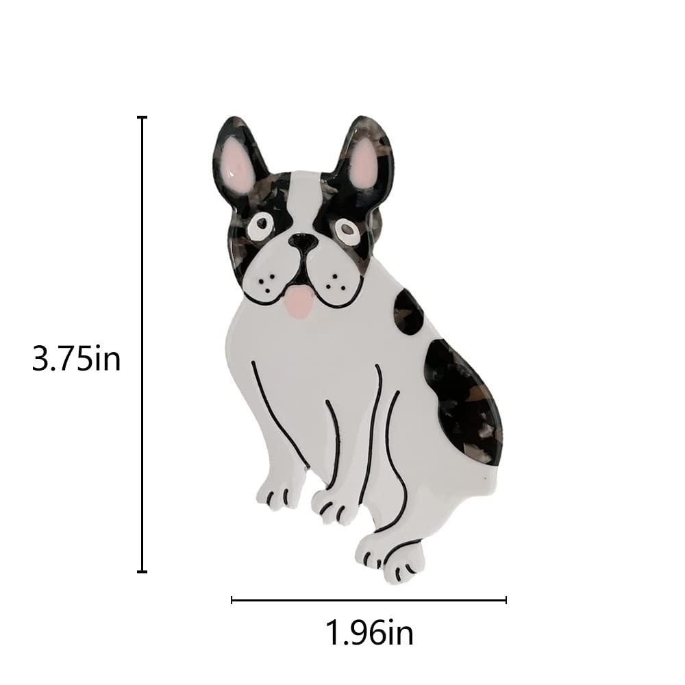 French Bulldog Hair Clips Small Claw Clips for Girls Acetate Hair