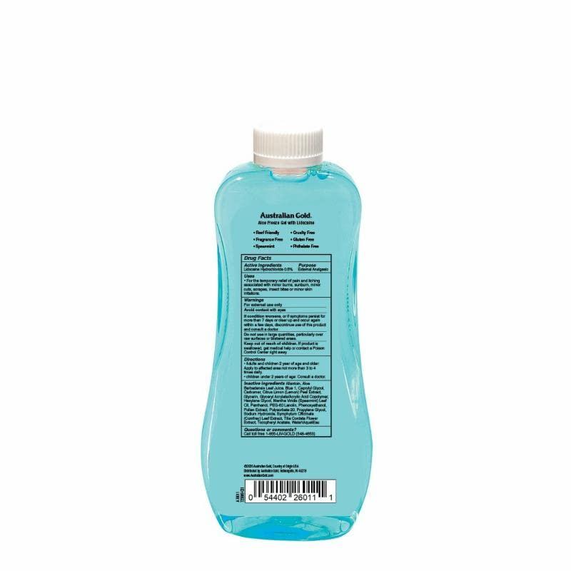 Vera with Ounce Relieves Sunburn Pain and Hot Itchy Skin Aloe Freeze Spray Gel Aloe Freeze Spray