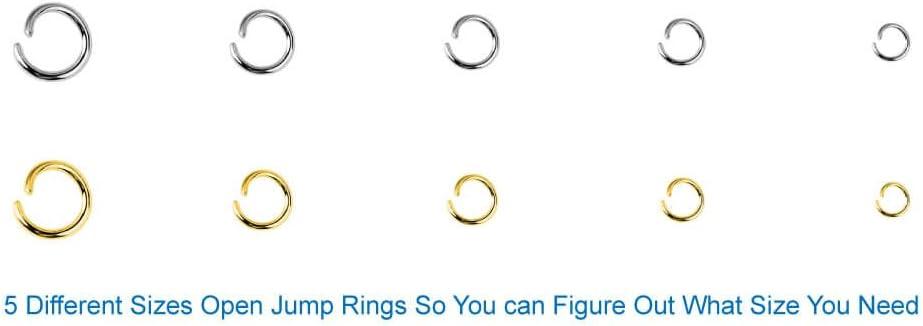  Anezus Jump Rings for Jewelry Making Supplies and Necklace  Repair with Jump Ring Pliers and Open Jump Ring(1200Pcs Silver and Gold)