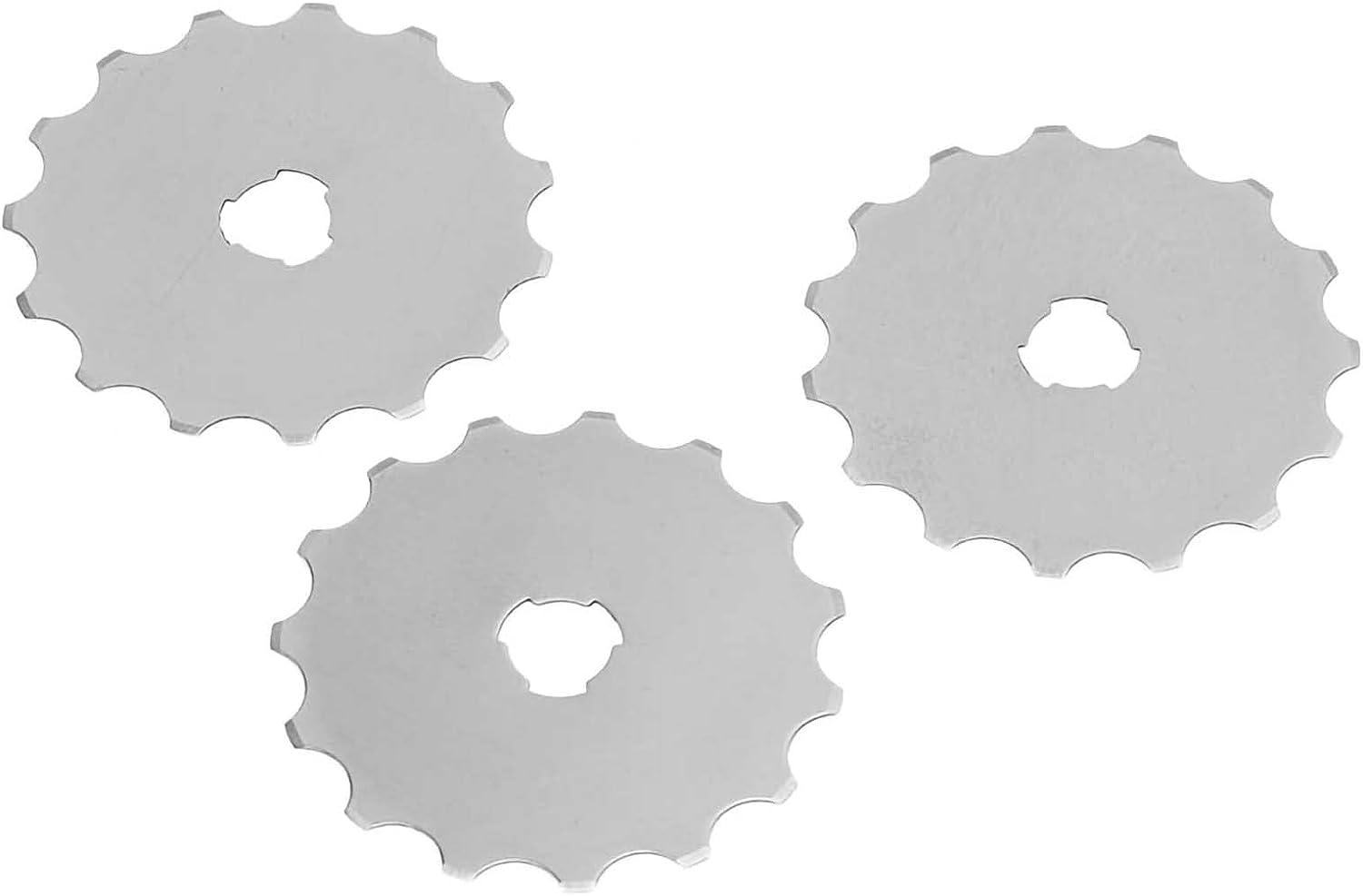 Watris Veiyi 45mm Rotary Cutter Blades, 5PCS Perforating Rotary Replacement  Blade, Wide Skip Blade Edging Tool for Crochet Edge Projects, Fleece