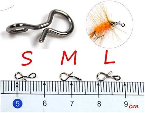 Greatfishing Fly Fishing Snaps Stainless Steel Quick Change, Fast Easy Fly  Hook Snap, Combo Hook Snaps 150pc 3 sizes snap combo