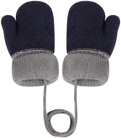 RUIXIA Kids Winter Knitted Bear Gloves Cute Cartoon Hang Neck