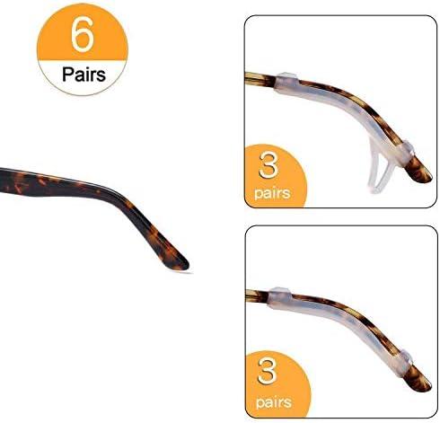 SMARTTOP Glasses Ear Cushion-Anti-Slip Eyeglasses Ear Grips Sleeve-Silicone  Soft Glasses Ear Hook Holder For Men Women Kids Sports Study and Work  (WHITE,6pairs)