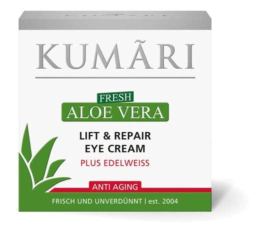Kumari Lift & Repair Eye Cream | 70% Organic Aloe Vera & Edelweiss |  Anti-Aging Moisturizing Eye Treatment (15ml)