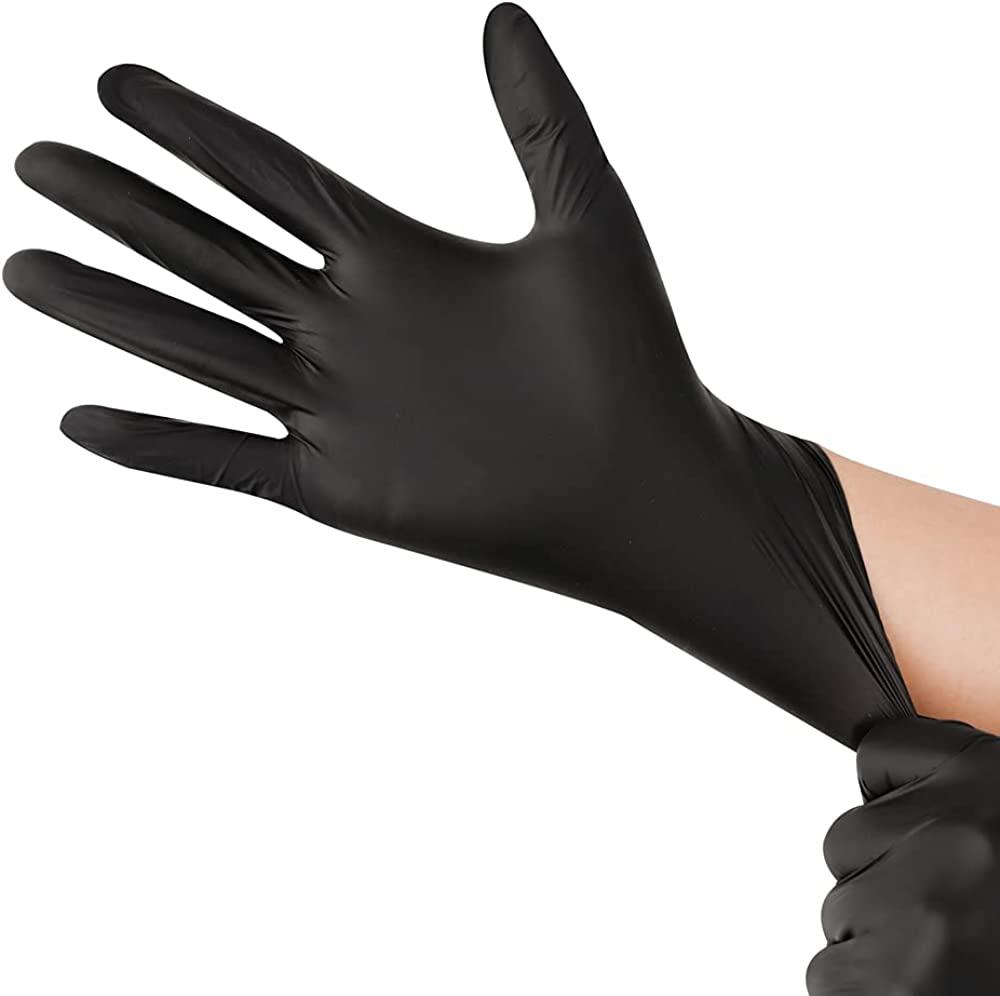 Black Disposable Nitrile Latex & Powder Free 6Mil Gloves 100 Count