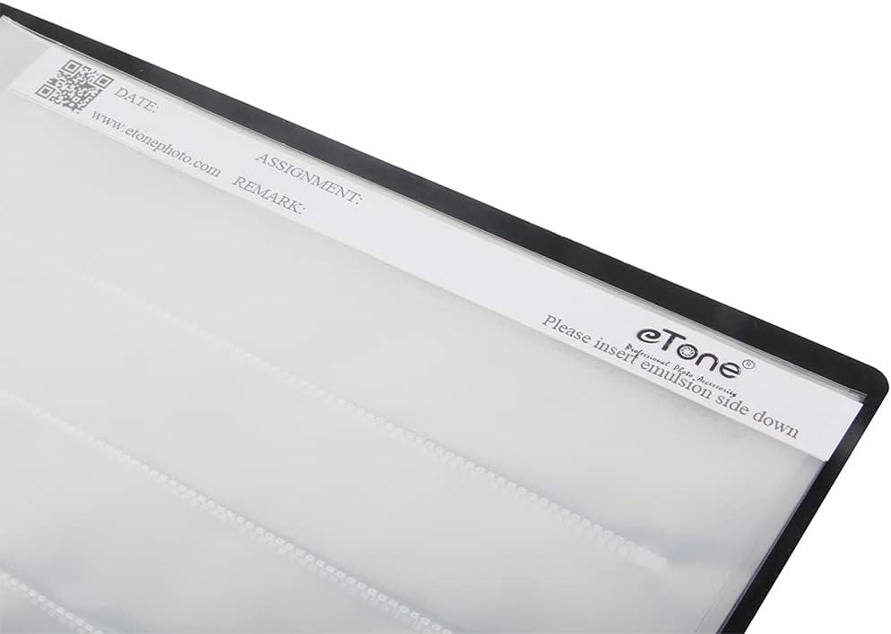ETone 50-Pack Archival 4x5 Negative Pages (9.2x11.3") - Acid-Free PVC-Free Storage