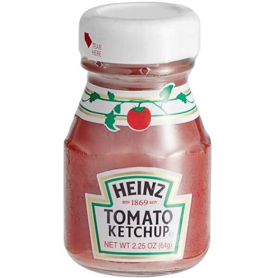 Heinz Mini Condiments Variety Pack 12 Mini Glass Bottles Total 4 Each