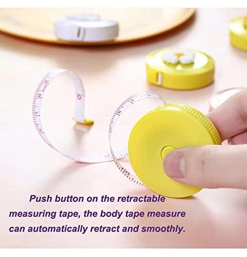 3 PCS Tape Measure Body Measuring Tape 60in (150cm), Retractable Tape Lock  Pin and Push-Button Retract, Portable for Weight Loss, Sewing, Fabric