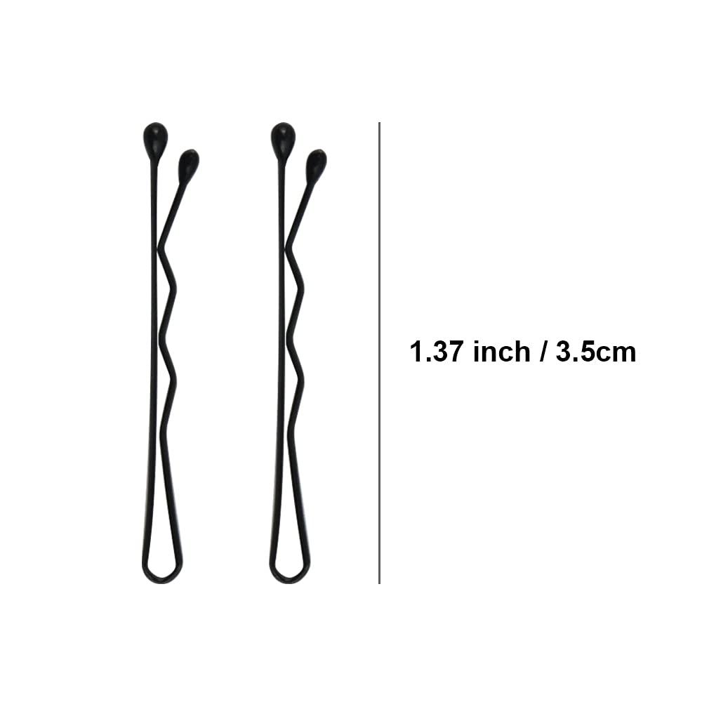 200 Pcs Mini Black Bobby Pins with Cute Case 1.38 Small Hair Pins for