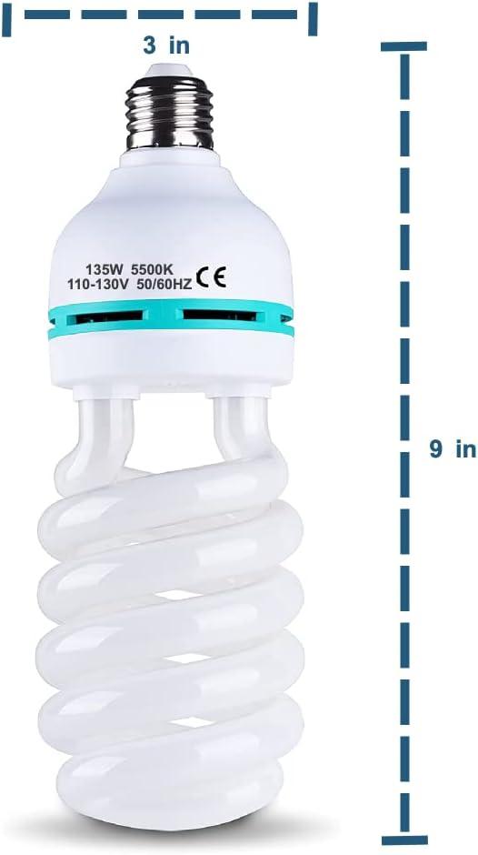 Photography Lighting Spiral Light Bulb 45W 135W 150W Daylight