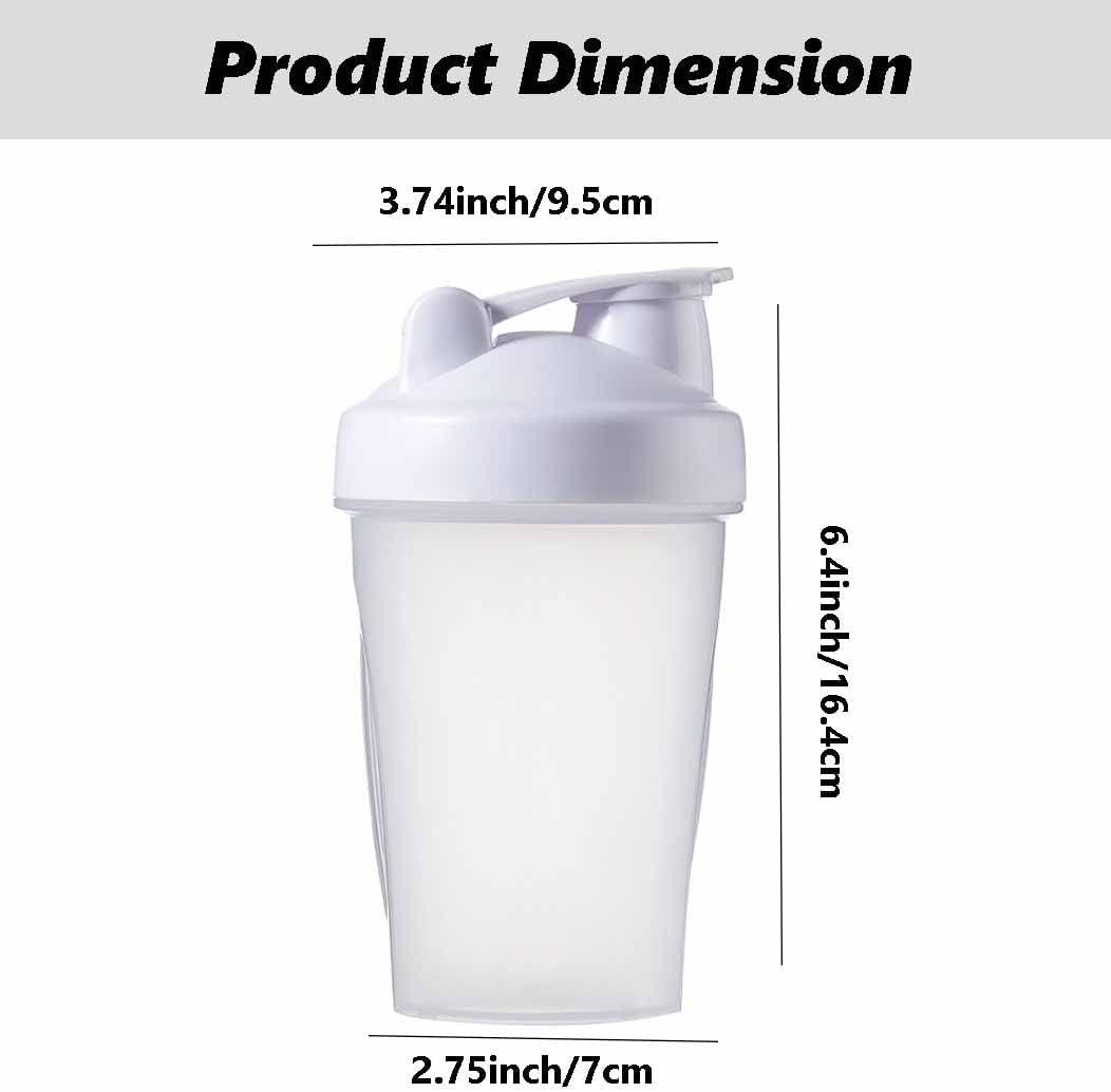 BFGLLY 400ml Protein Shaker Bottle Shaker Cups Mixer BPA Free Gym