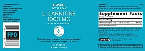 GNC Total Lean L-Carnitine 1000mg - 60 Tablets | Supports Recovery & Lean  Muscle Growth | Buy Now with Express International Delivery | GoSupps.com