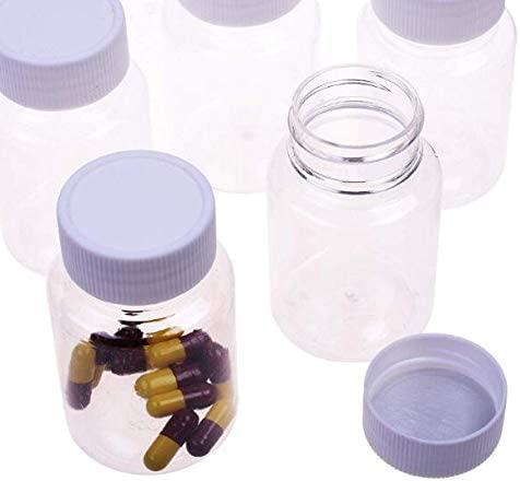 12 PCS 100 ML 3.3 OZ Plastic Clear Pill Bottles Empty Capsule