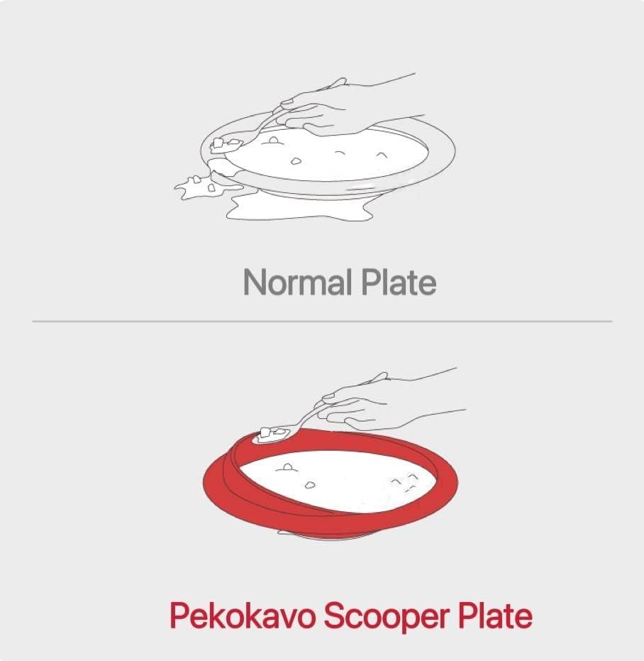 Pekokavo Spill Proof Scoop Plate with Suction Base Adaptive Self
