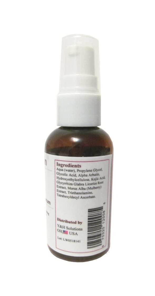 2oz Skin Whitening Serum With Kojic Acid, Alpha-Arbutin & Vitamin C - Natural, Alcohol-Free
