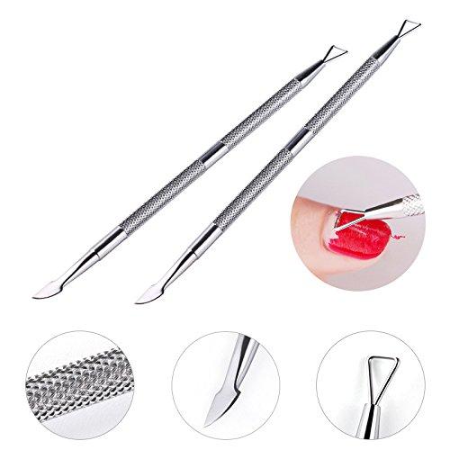 Nail Cuticle Pusher 2 Pack Stainless Triangle Gel Nail Polish Remover