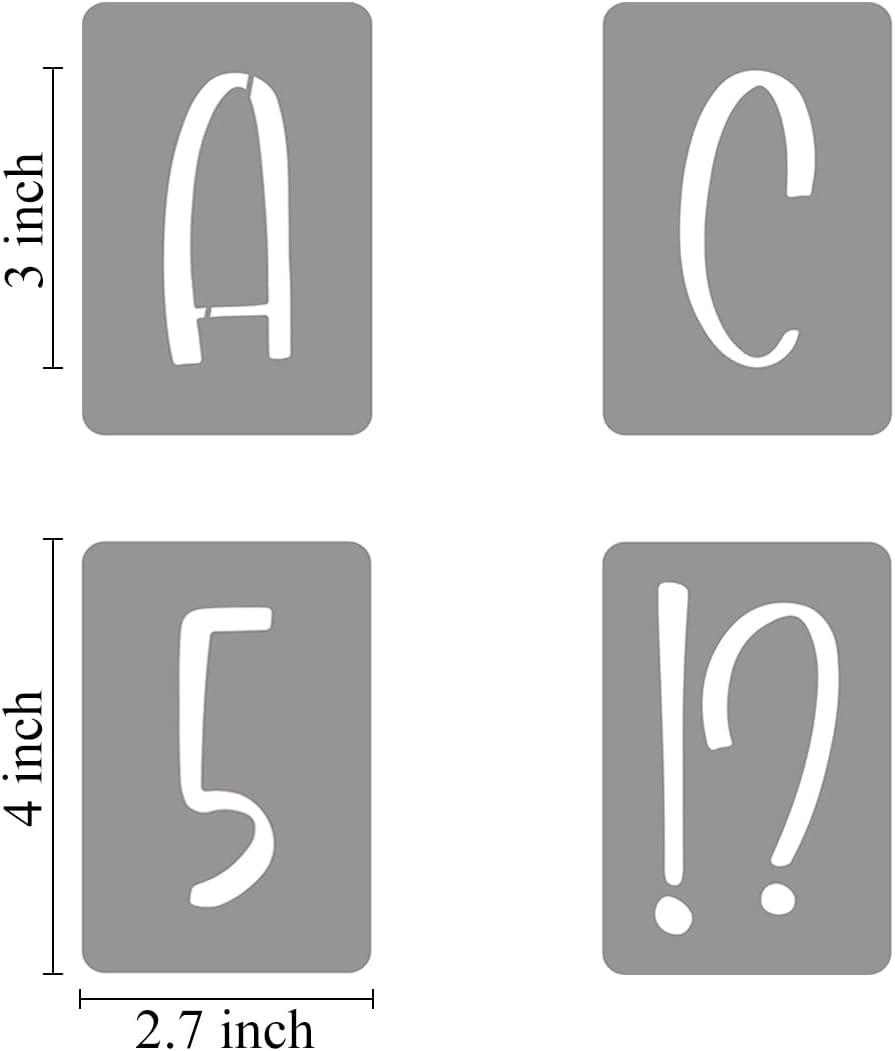3 Inch Alphabet Letter Stencils for Painting 42 Pack Letter and