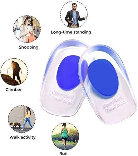 YURRUON 2 Pair Gel Heel Cups, Silicone Heel Cup Pads For
