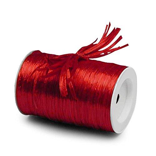 Red Wired Metallic Sheer Ribbon, 25 yards