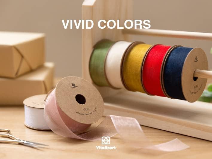 Vitalizart Rose Gold Velvet Ribbon Set 3/8 X 15Yd Wooden Spool