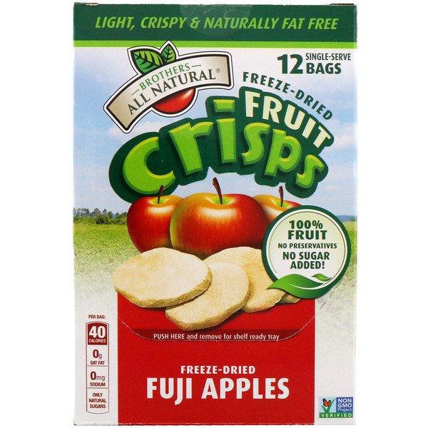 BrothersAllNatural Fuji Apple Fruit Crisps 12 SingleServe Bags