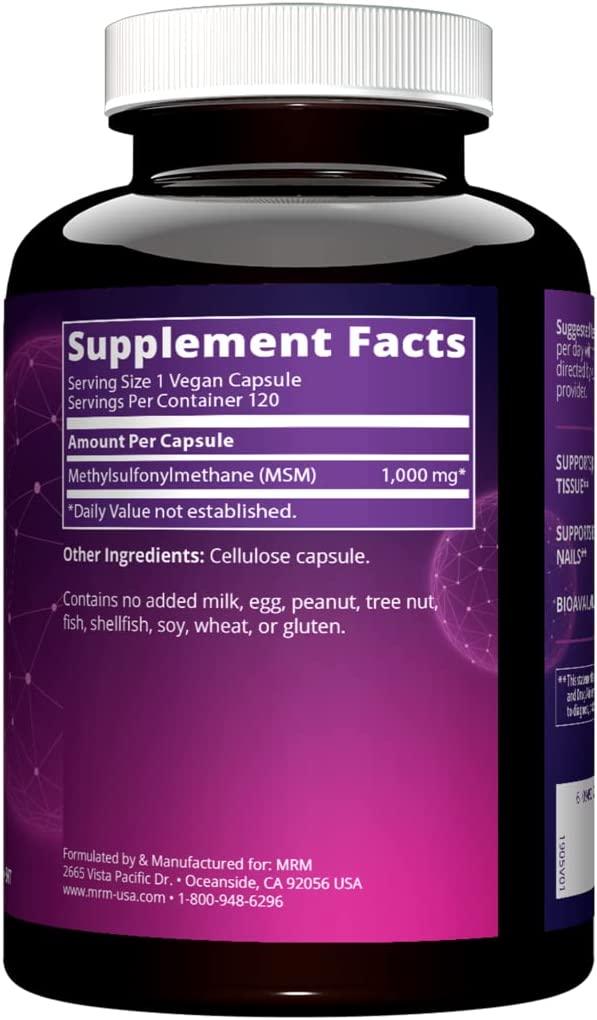 MRM Nutrition MSM 1000 mg 120 Vegan Capsules