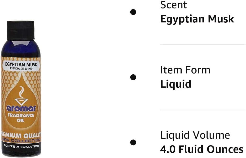 AROMAR Premium Fragrance Oil, Egyptian Musk 4oz. Bottle. Long Lasting Aromatic  Scent, Fresh and Revitalizing Aromatherapy for Living Room, Bedroom, and  Kitchen 4 Fl Oz (Pack of 1) Egyptian Musk