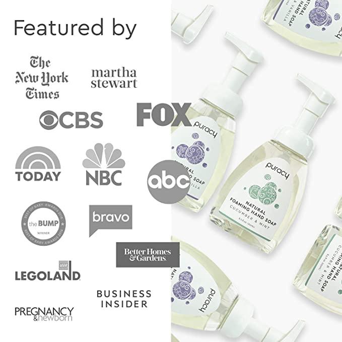 Puracy Natural Foaming Hand Soap Refill, Gently Scented with Real