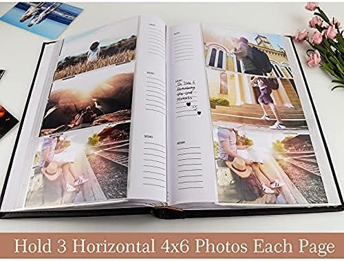 Vienrose Photo Album 4x6 300 Photos with Memo Area Leather Cover Large Capacity Pictures Book for Wedding Family Baby Vacation 300 Pockets Red