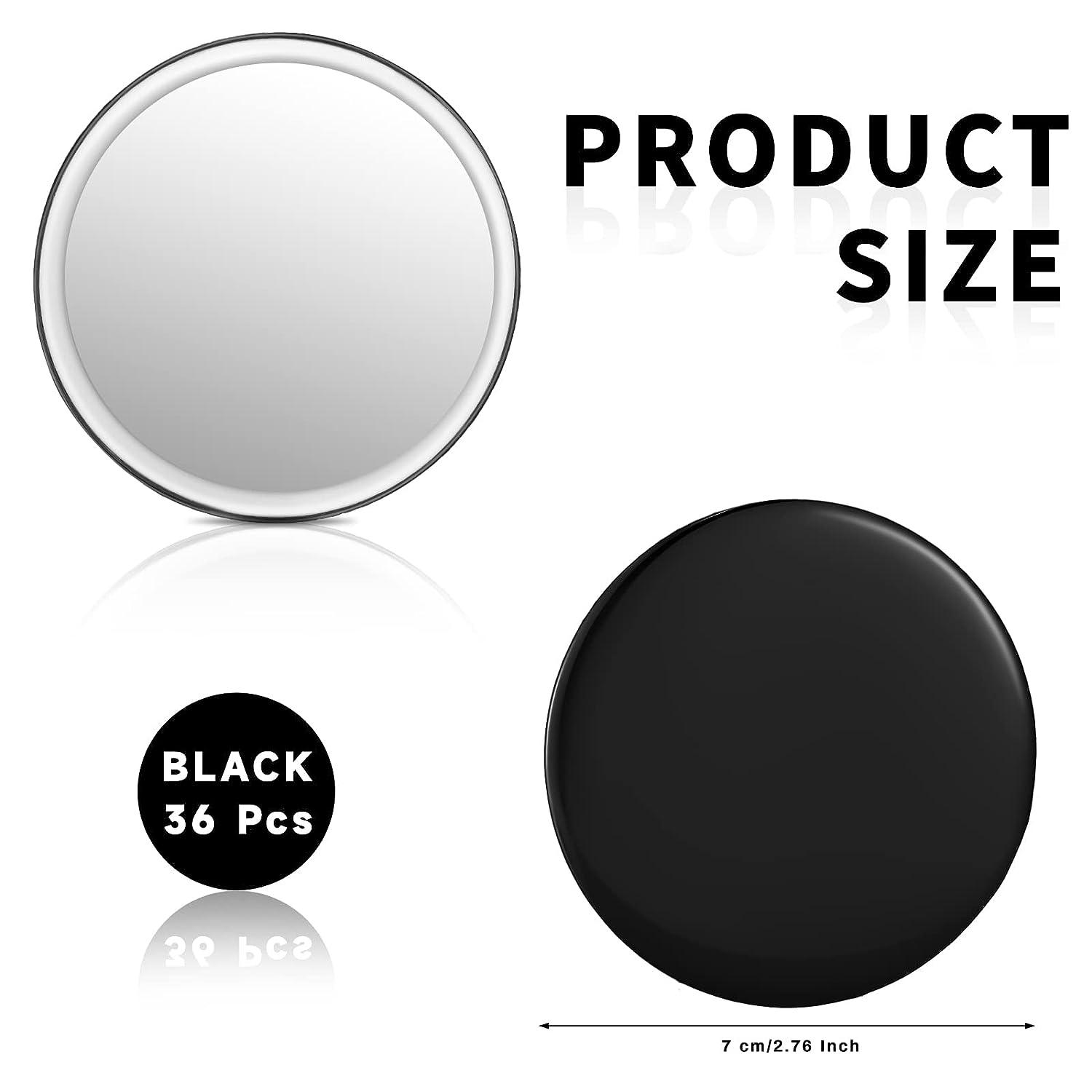 36 Pcs Compact Mirror Bulk Round Makeup Glass Mirror Small Pocket Mirror  Portable Mini Mirrors Personal Purse Mini Makeup Mirror for Women Girls  Gifts Travel Daily Use 2.76 Inch (Black)