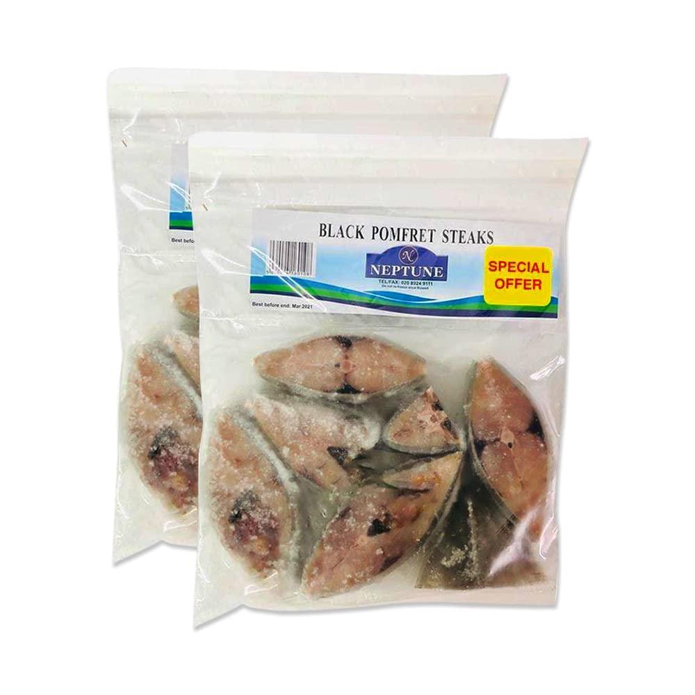 Neptune Black Pomfret 600G Steaks 100 Fresh Indian Origin (Pack