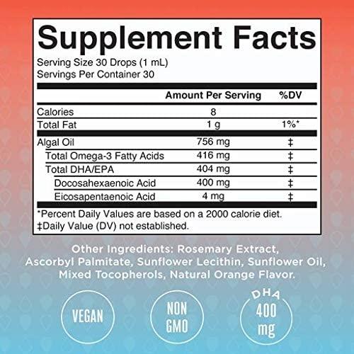 MaryRuth Vegan Omega 3 Liquid Drops Orange 1 Oz.