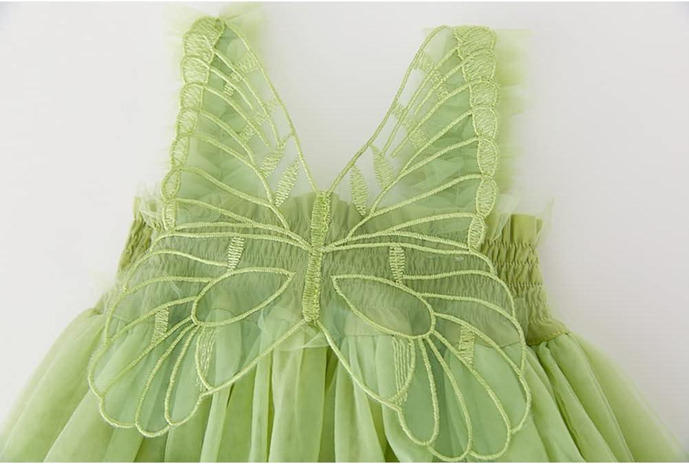 PythJooh Baby Girl Tulle Dress Toddler Girl Sleeveless Butterfly Wings Tutu Princess Dress Daisy Stars Sundresses for 0-4Years 9-12 Months Butterfly