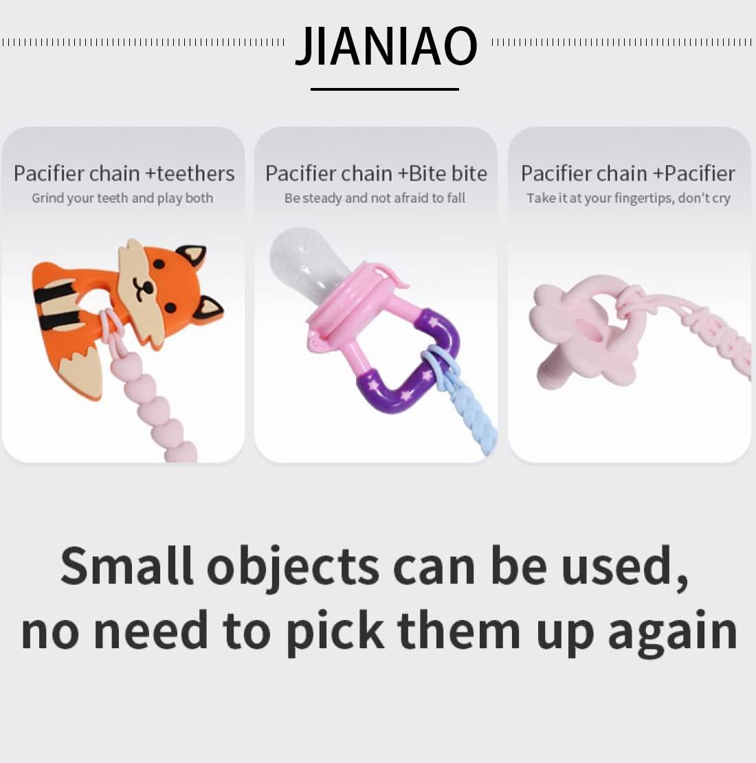 JIANIAO Silicone Pacifier Clip 100 Silicone Pacifier Strap with Clip