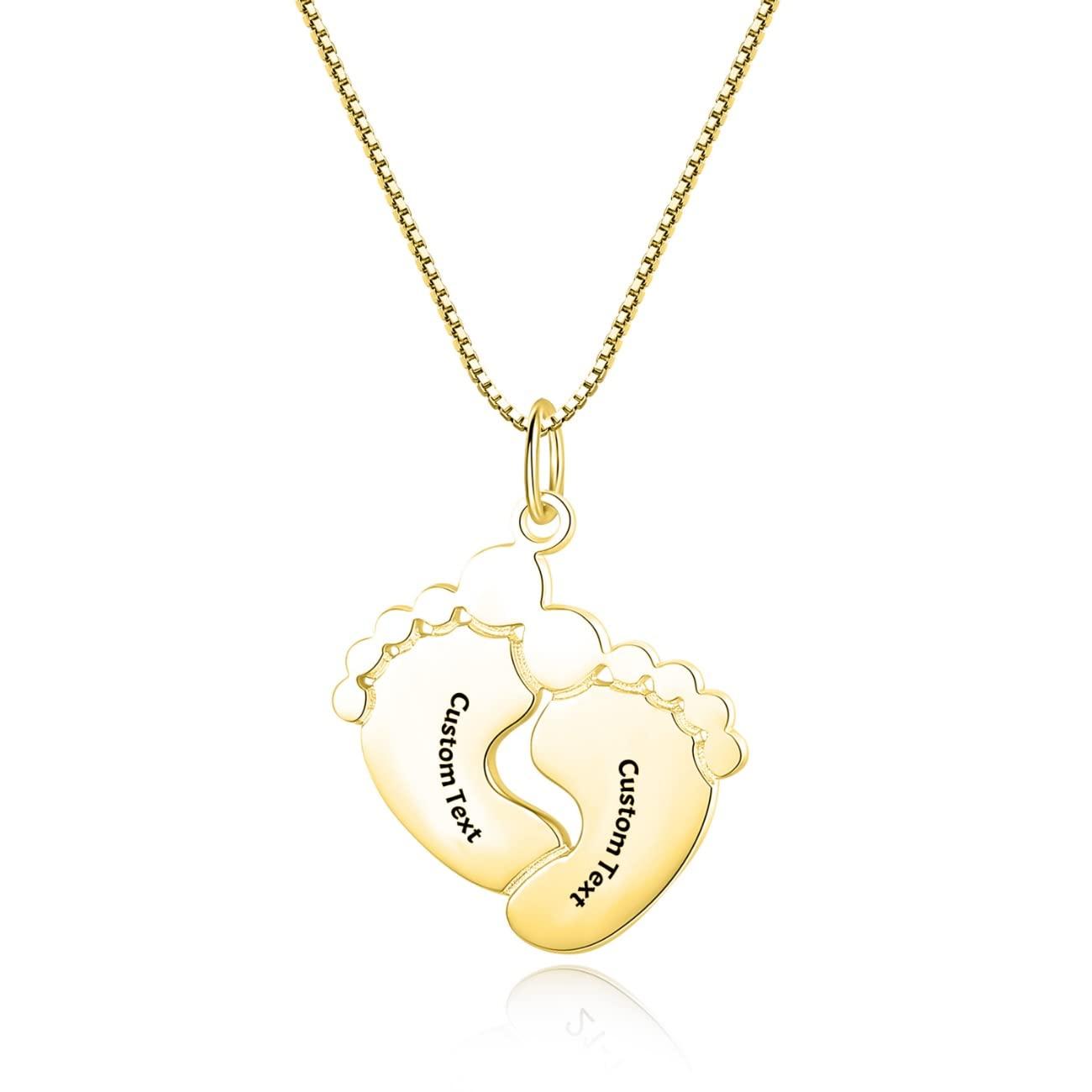 Personalized Footprint Necklace for New Mom Baby Feet Jewelry