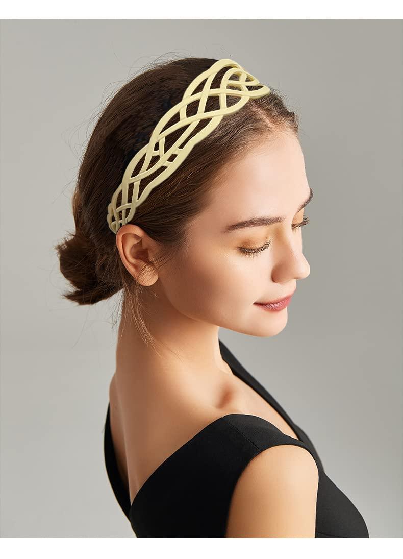 Plastic Headbands With Teeth For Women 6 Pcs, Skinny Multi
