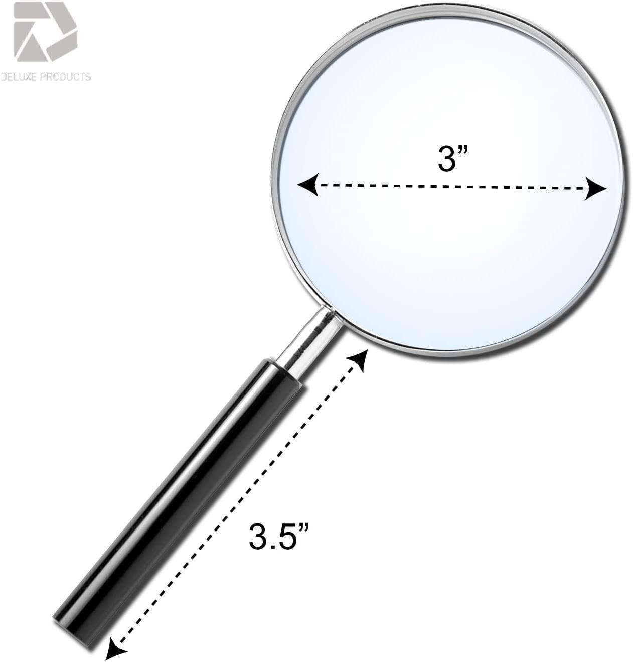Deluxe Products Classic Handheld Magnifying Glass Portable Compact